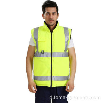 Hi Vis Reflektif Jaket Pakaian Kerja Industri